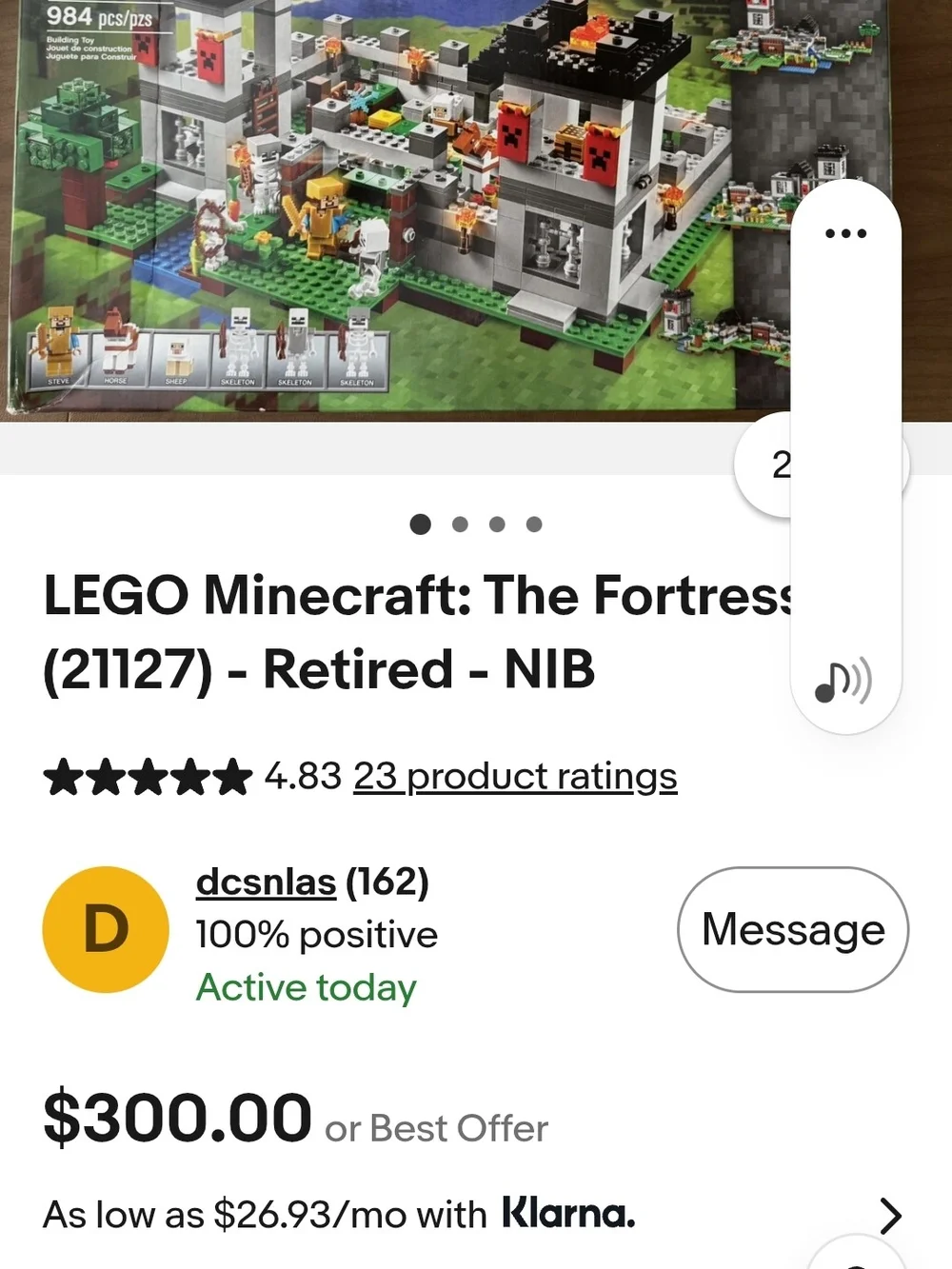 Lego Minecraft Fortress Building Set - Green, Black, Gray